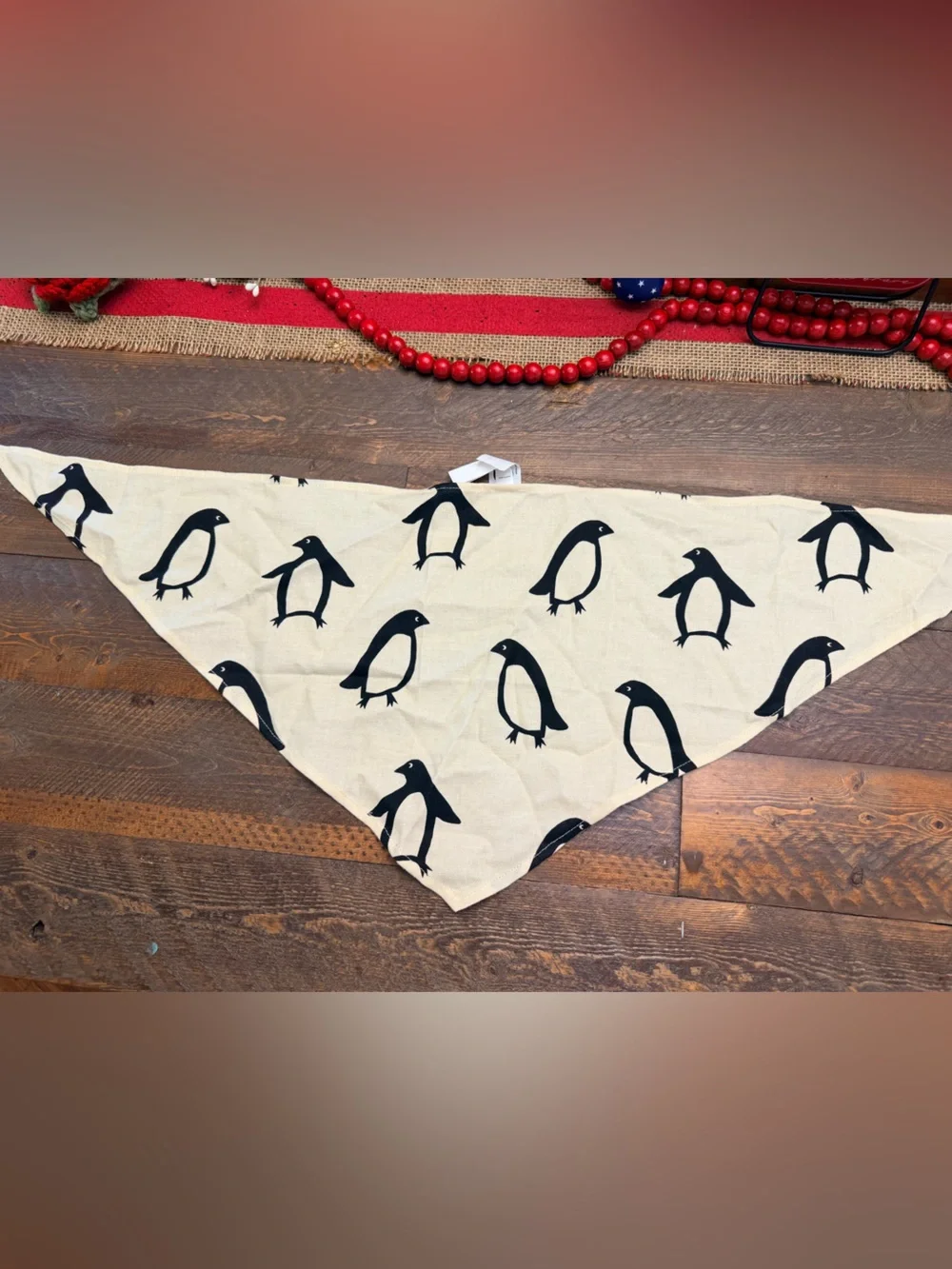 Hanna Andersson Flannel Dog Bandana Squeaky Penguin L/XL Like New
